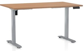 Állítható magasságú asztal OfficeTech B, 120 x 80 cm, szürke alap, bükkfa