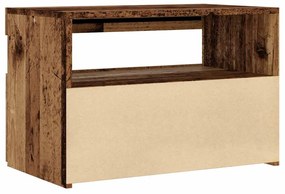 antik fa színű szerelt fa TV-szekrény LED-ekkel 60x35x40 cm