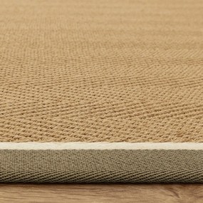 Khaki-natúr színű kétoldalas-kézi szövésű juta szőnyeg 200x290 cm Bordo Herringbone Khaki – Asiatic Carpets