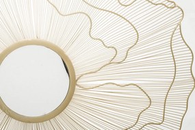 Kör alakú design fali tükör sűrű organikus arany küllőkkel keretezve 80x77x1cm