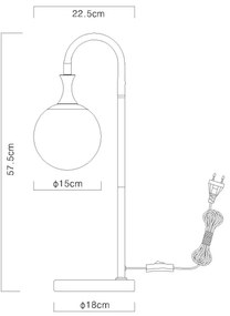 Globo 15885T - Asztali lámpa DALTON 1xE27/10W/230V fekete
