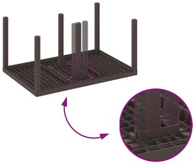 5 darabos kerti étkezőszett párnákkal Brown Poly Rattan