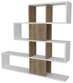 könyvespolc Karlin - White, Walnut