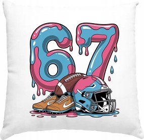 Gyerek párna Fekete Six Seven 67 Brainrot Ajándék fehér