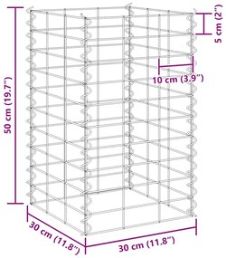 3 db vas gabion magaságyás 30 x 30 x 50 cm