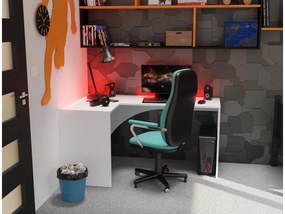 Sarok LED PC asztal Uhlominn (fehér). 1092073