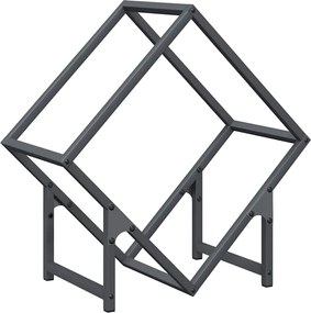 vidaXL antracitszürke hidegen hengerelt acél tűzifatároló 50x25x50 cm