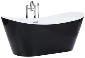 Fekete szabadon álló fürdőkád 150 x 75 cm ANTIGUA Beliani
