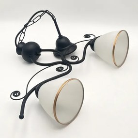 Csillár láncon RETRO 2xE27/60W/230V matt fekete