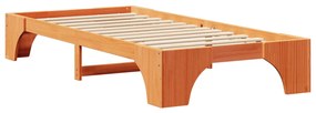 Ágykeret Viasz barna Tömör fa 90 x 200 cm Tartós Négyszögletes
