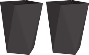 vidaXL Növénytartó 2 pcs Fekete 50 x 50 x 75 cm Acél