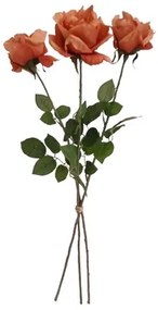 Művirág Rózsa narancs, 74 cm, 3 db, művirág