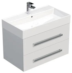 SAT Cube Way Fürdőszobaszekrény mosdóval 80x53x46 cm fehér fényes CUBE46802BISAT
