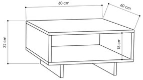Dohányzóasztal Hola Oak Anthracite