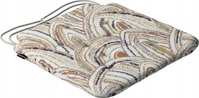 Olek székpárna 42x41 olíva-narancs ívek krémszínű alapon