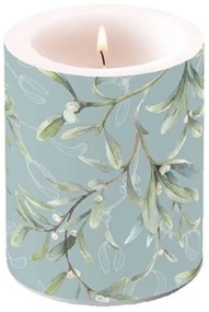 Ávilágítós gyertya 12x10 cm - Mistletoe All Over Green á