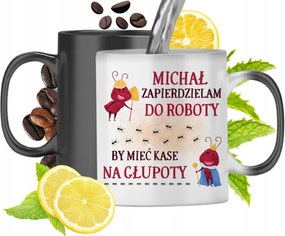 Mágikus bögre Mihálynak Fekete matt nyomott mintával 330ml