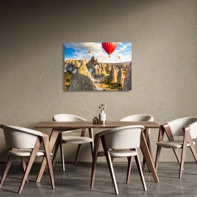Kép - Hőlégballonok (üvegen) (70x50 cm)