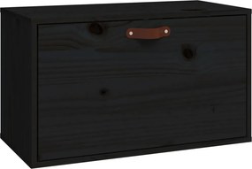 vidaXL fekete tömör fenyőfa faliszekrény 60 x 30 x 35 cm