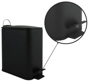 Matt fekete acél pedálos szemetes 5 l Erik – Spirella