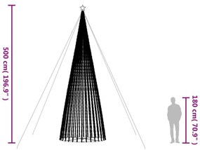 meleg fehér LED karácsonyfa 1544 LED 500 cm