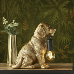 Endon modern asztali lámpa labrador puppy matt fekete arany end107364