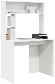 Asztal polcokkal tárolóval Fehér 91 x 50 x 149 cm Faanyag
