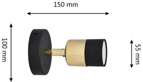 LED Fali spotlámpa TUBSSON 1xGU10/4,8W/230V fekete/arany