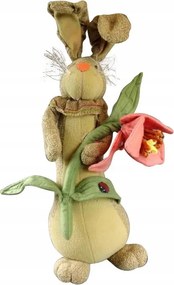 Barna Nyuszi Virággal Húsvéti Dekoráció 55x25cm Karácsonyi Dekoráció