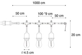 LED láncfény 10 méter 10 lámpa fényes IP44 - Chill