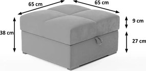 AKCIÓ Sötétkék ZENOVA tárolós puff 65x65 cm II. osztályú