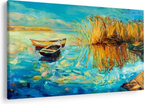 Kép - Tó csónakokkal (90x60 cm)