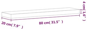tömör bükkfa fali polc 80 x 20 x 4 cm