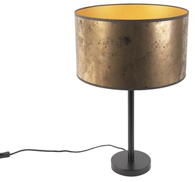 Art Deco asztali lámpa fekete, régi bronz árnyékolóval 35 cm - Simplo