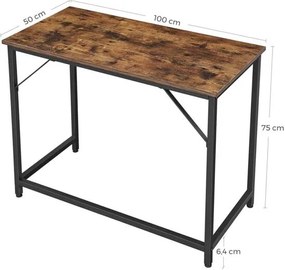 Íróasztal 100x50cm, számítógép asztal, kis irodai asztal, barna-fekete