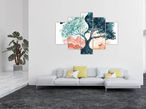 Kép – Akvarellfa tele élettel (150x105 cm)