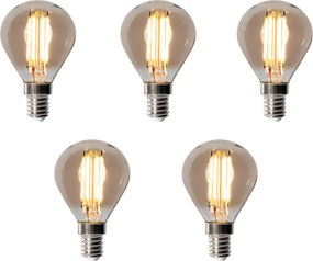 5 db-os E14 szabályozható LED izzó P45 füst 5W 470LM 2200K