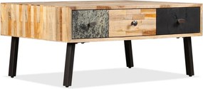 vidaXL tömör újrahasznosított tíkfa dohányzóasztal 90 x 65 x 40 cm