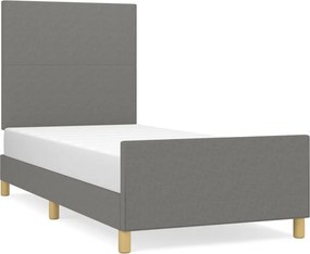 vidaXL sötétszürke szövet ágykeret matrac nélkül 90x190 cm