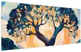 Kép – Mozaik – nap és fa II. (120x50 cm)