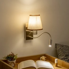 Brilagi - LED Fali lámpa NUBILA 1xE27/25W/230V + LED/3W króm/barna