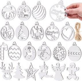 Karácsonyfa Bombák Fából fehér Karácsonyi Dekorációk Medálok 20db Lengyel