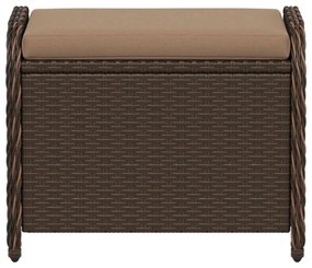 barna polyrattan kerti szék párnával 58 x 46 x 46 cm