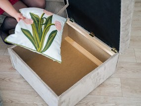 Fekete SMART COSARO tárolós puff, 65x65 cm