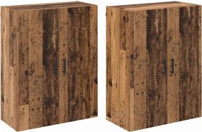 vidaXL Fali szekrény 2 pcs Öreg fa 69,5 x 34 x 90 cm Faanyag