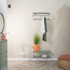 Zöld-szürke fém fali fogas polccal Marco – Spinder Design