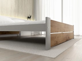 Ágy IKAROS DOUBLE 180 x 200 cm, artisan tölgy/szürke Ágyrács: Léces ágyrács, Matrac: Coco Maxi 20 cm matrac