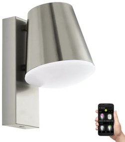 Eglo 97484 - LED Dimmelhető kültéri fali lámpa CALDIERO-C 1xE27/9W/230V matt króm