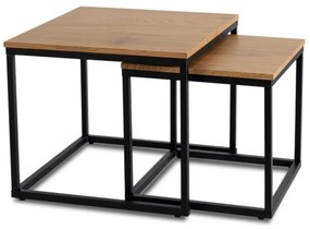 Dohányzóasztal Szett CARMI Aranytölgy/Fekete