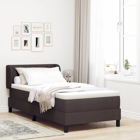 Boxspring Ágy Matrac nélkül Sötétbarna 90x200 cm Szövet